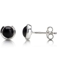 The Jewellery Store London - Round Onyx Studs - Lyst