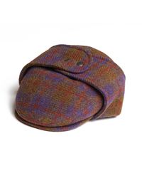Dasmarca Hats - Logan Grape Tweed Wool Checks Italian Cap With Earflaps Trapper - Lyst