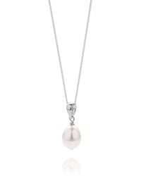 Nellou Jewellery - Ellen Mini Pearl Drop Necklace Sterling - Lyst