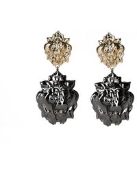Addicted - Heritage Plated Lion Head Earrings - Lyst