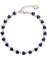 LÁTELITA London - Asscher Cut Heart Tennis Bracelet Sapphire - Lyst