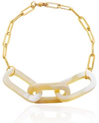 VALERIE CHIC - Naomi Horn Chain Bracelet 18K Honey Cream - Lyst