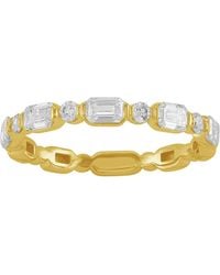 Artisan - Emerald Cut & Round Diamond Eternity Band Ring - Lyst