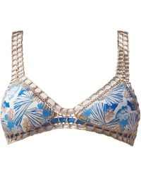 Luxsea Swimwear - Reversible Tropical Print/ Crochet Bikini Top - Lyst