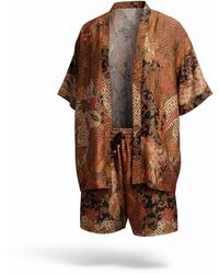 ORIGIN OF HEARTS - Neutrals Tarua Resort Kimono Co-Ord Set - Lyst