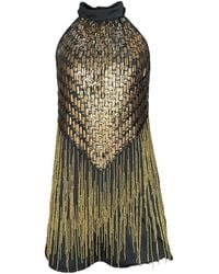 Any Old Iron - Goldy Beaded Fringe Mini Dress - Lyst