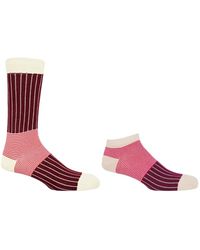 Peper Harow - Made in England - Oxford Stripe Burgundy Luxury Crew & Trainer Socks Bundle - Lyst