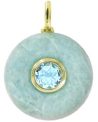 KAMARIA - Aquamarine Gemstone Pendant With Topaz - Lyst