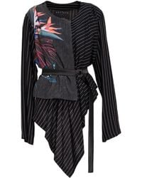 ARTISTA - Viscose Asymmetric Floral Printed Kimono Blouse - Lyst