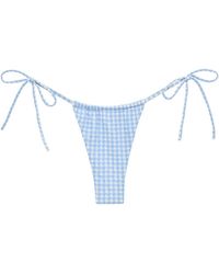 Montce - Peri Micro Gingham Brasil Tie-Up Bikini Bottom - Lyst