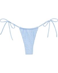 Montce - Peri Micro Gingham Brasil Tie-Up Bikini Bottom - Lyst