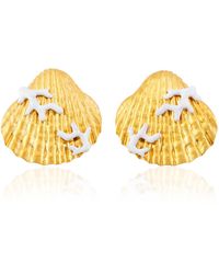 Milou Jewelry - Seashell Earrings With Coral - Lyst