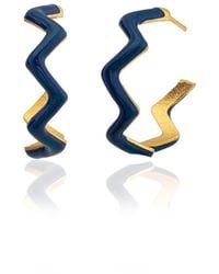 Milou Jewelry - Zig Zag Hoop Earrings - Lyst