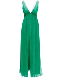 Nissa - V-Neck Silk Maxi Dress - Lyst