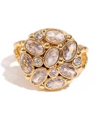 Ebru Jewelry - Radiant Cluster Swarovski Crystal Adjustable Ring - Lyst