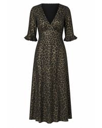 Traffic People - Thursday's Child Leopard Print Metallic Mia Midi Dress - Lyst