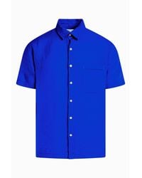 Haris Cotton - Short Sleeved Front Pocket Linen Shirt - Lyst