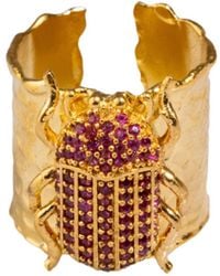 Ebru Jewelry - Egyptian Symbol Scarab Beetle Ruby & Chunky Ring - Lyst