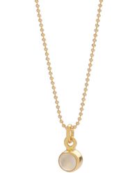 Nellou Jewellery - Neutrals Gem Dot Birthstone Necklace June Moonstone Plated Sterling - Lyst