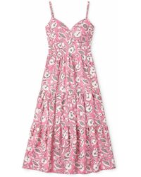 House of Gl - Elira Cotton Sweetheart Neckline Midi Dress With Smocked Back - Lyst
