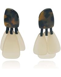 Michael Nash Jewelry - Patrizia Tortoise Resin Top Earrings With Mother Of Pearl Resin Drops - Lyst