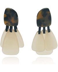 Michael Nash Jewelry - Tortoise Resin Top Earrings With Mother Of Pearl Resin Drops - Lyst