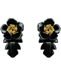 Gissa Bicalho - Handmade Acrylic Earring Rose And Leaf S - Lyst
