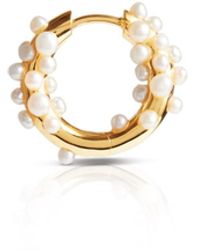 Kasun - Pearl Cluster Hoop Earring Vermeil - Lyst