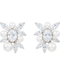 Maison De Gala - Crystal & Pearl Blossom Stud Earrings - Lyst