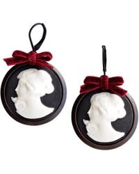 POPORCELAIN - Dark Romance Goddess Round Porcelain Cameo Earrings - Lyst