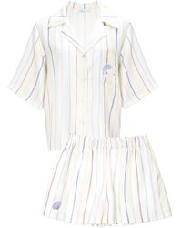 Manitu - Ocean Stripe Silk Short Pajama Set - Lyst