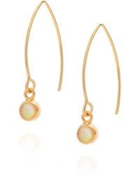 Nellou Jewellery - Ethiopian Opal Gem Dot Arc Earrings - Lyst