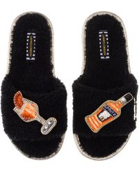 Laines London - Teddy Towelling Slipper Sliders With Artisan Summer Spritz Brooches - Lyst