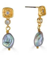 Loni Paul Jewelry - Keshi Pearl & Crystal Drop Earring - Lyst