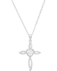 Kylie Harper - Sterling Heart-Cut Swirling Cross Pendant Necklace - Lyst