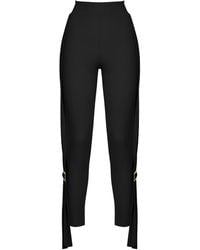 ANTONINIAS - Adina Elegant Leggings With Decorative Folds And Metal Buckle - Lyst