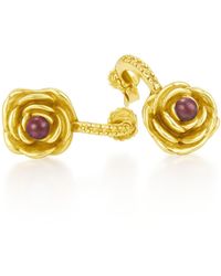 Unaloe - Plated Rose Drop Earrings With Ruby – Earrings For – Jewelry For - Lyst