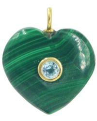 KAMARIA - Malachite Gemstone Pendant With Topaz - Lyst