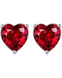 LÁTELITA London - Amore Heart Garnet Stud Earrings - Lyst