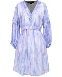 Smart and Joy - Short Trapeze Chiffon Dress With Abstract Print - Lyst