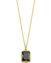 LINYA JEWELLERY - Rectangular Crystal Stone Chain Necklace - Lyst