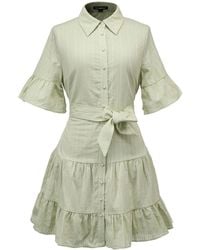Smart and Joy - Fit-And-Flare Tiered Ruffles Mini Shirt-Dress - Lyst
