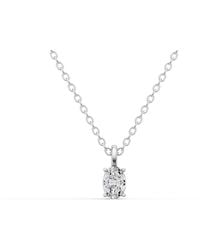 SEREIA OFFICIAL - 14K 0.25 Ct Lab Grown Oval Cut Diamond Solitaire Pendant - Lyst