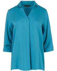 Conquista - Turquoise V Neck Top - Lyst