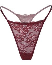 MONIQUE MORIN LINGERIE - Wild Lace Micro-G Thong Velvet - Lyst