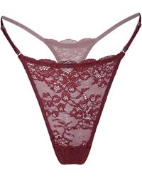 MONIQUE MORIN LINGERIE - Wild Lace Micro-G Thong Velvet - Lyst