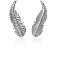 Sophie Simone Designs - Earrings Feather - Lyst