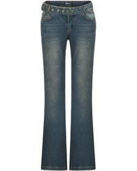 Nocturne - Belted Denim Flare Trousers - Lyst