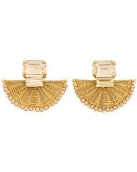 Saachi - Crystal Fan Statement Earrings - Lyst