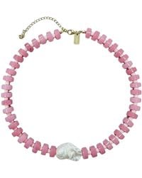 Christina Greene - Rosy Outlook Baroque Pearl Beaded Necklace - Lyst